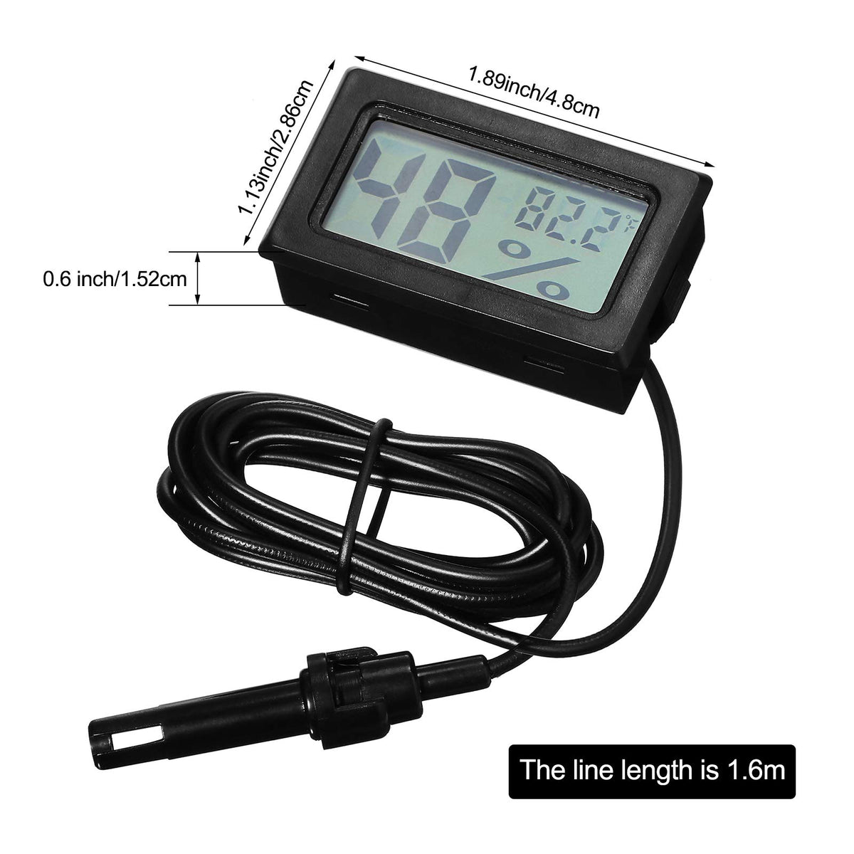 Weewooday mini digital temperature humidity meter with probe gauge for greenhouses.