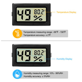 Weewooday mini digital temperature humidity meter with probe gauge for reptile tanks.