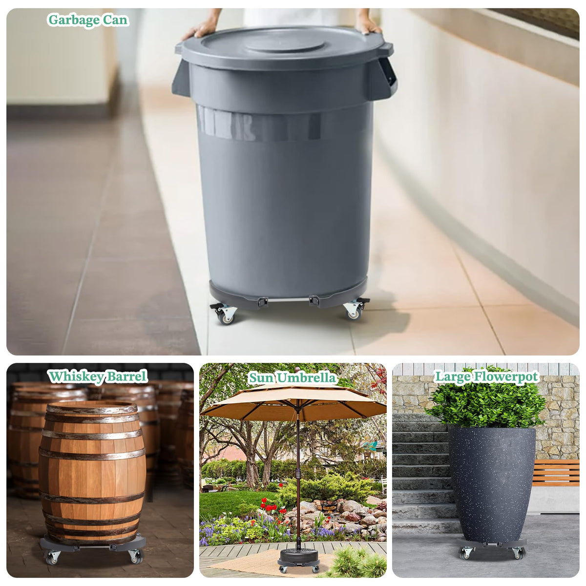 WEIBIDA plant caddy grid nonskid keeps pots steady during movement.