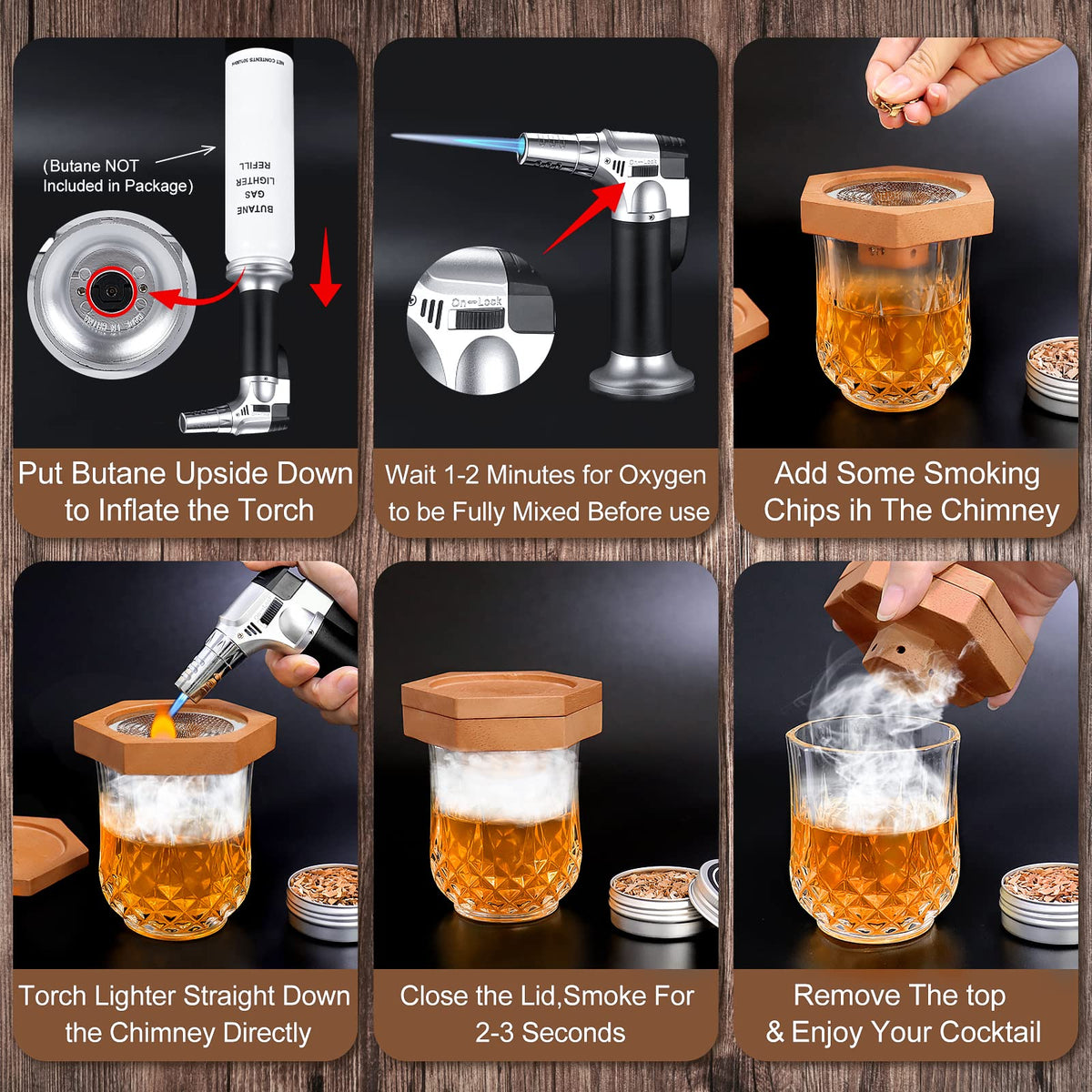 Mesh chip-holder and spoon in WEICHA smoker set