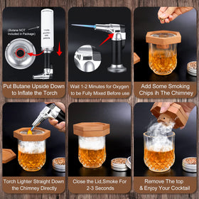 Mesh chip-holder and spoon in WEICHA smoker set