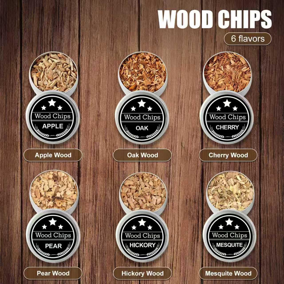 Six wood chip flavors for rich aromatic smoke in WEICHA kit