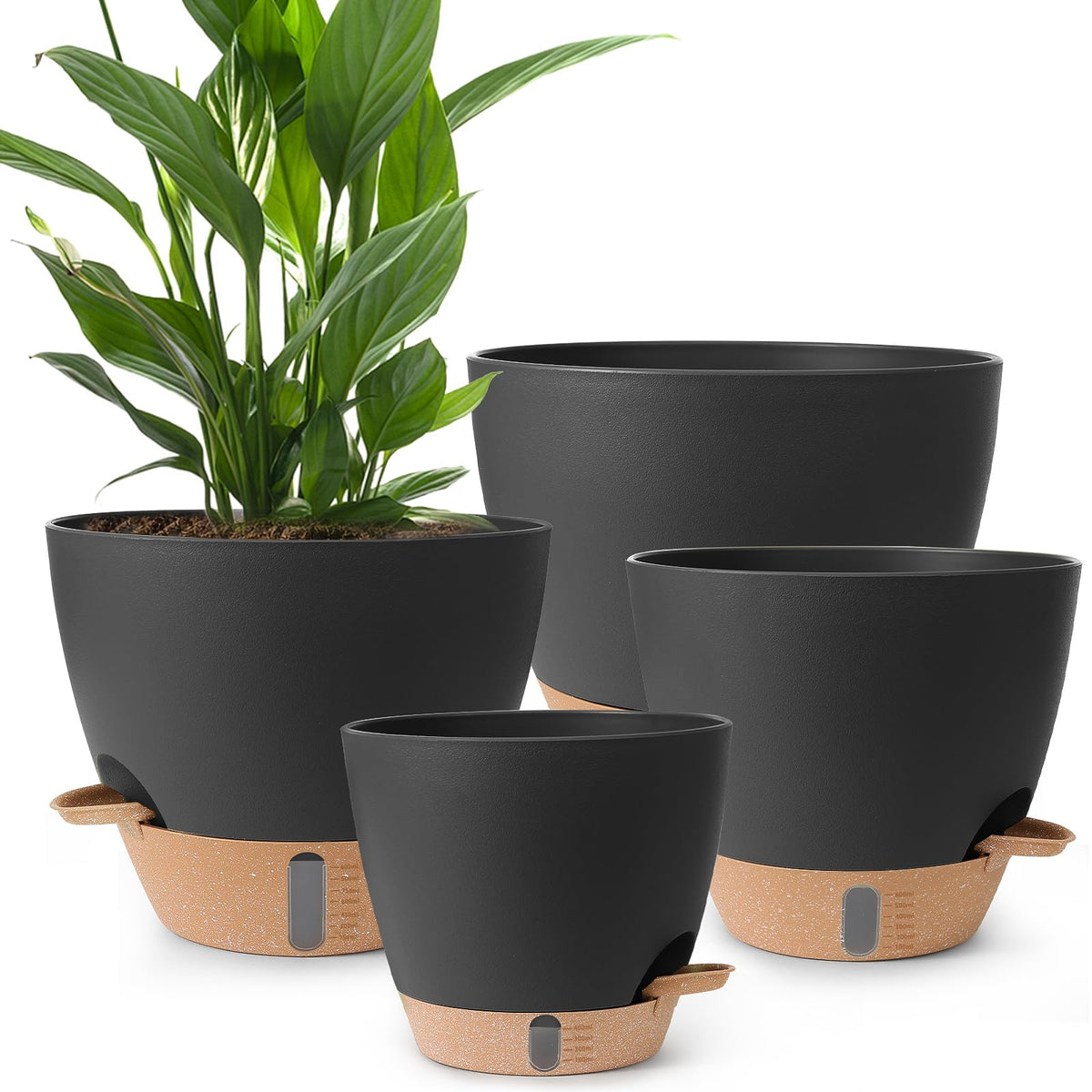 WEICHENGXING 12-inch self-watering pot with water level window for easy monitoring