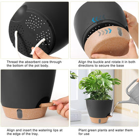 WEICHENGXING 8-inch self-watering pot with modern design for any space