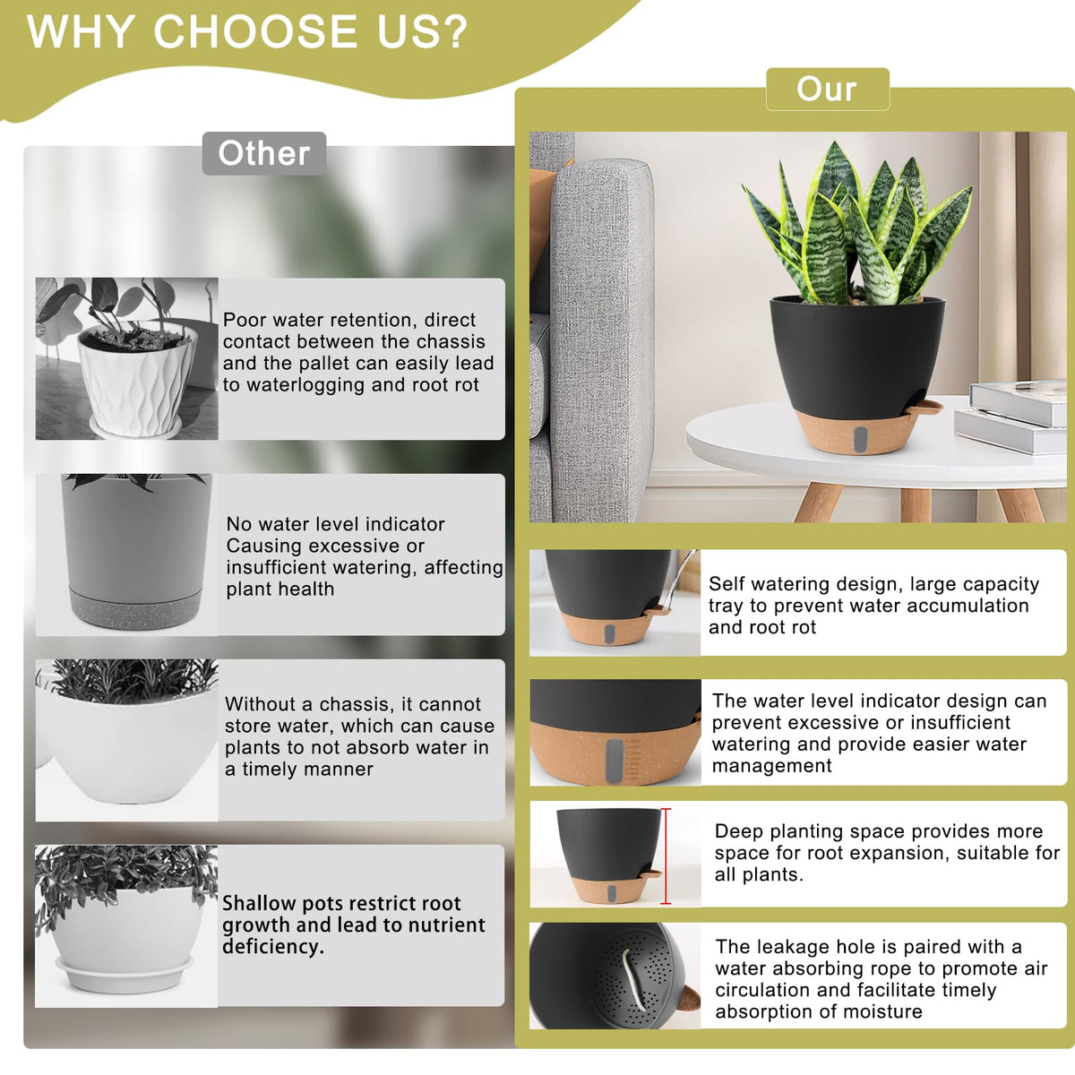 WEICHENGXING indoor outdoor plant pot elegant balance for home and patio