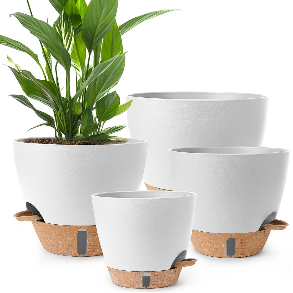 WEICHENGXING self-watering 12-inch pot with deep basin for indoor plants