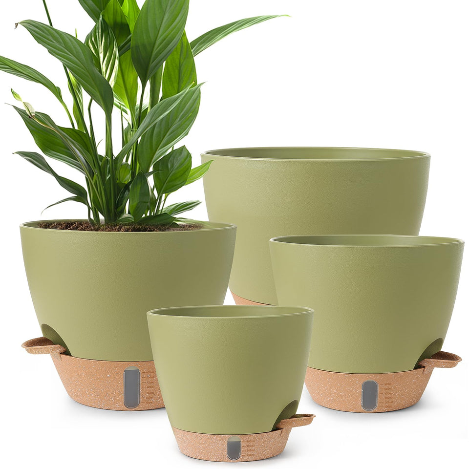 WEICHENGXING self-watering pot 12-inch with water level window for easy monitoring