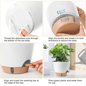 WEICHENGXING 8-inch self-watering pot with drainage