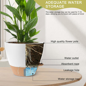 WEICHENGXING 9-inch self-watering planter for versatile spaces
