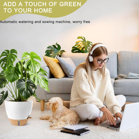 WEICHENGXING white plant pot with deep reservoir
