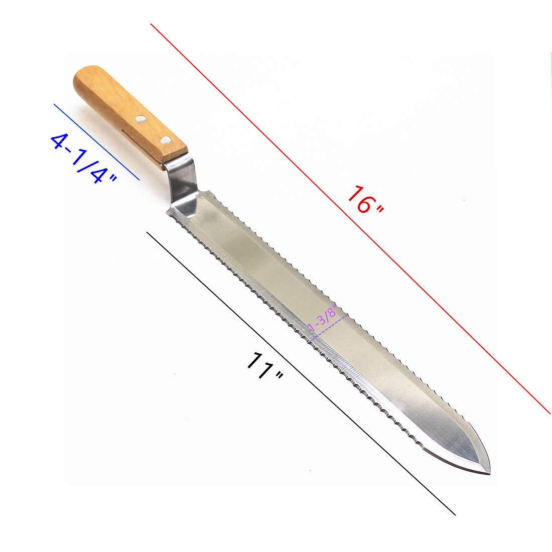 Weichuan 16-inch knife reaches honey frames for precise uncapping.