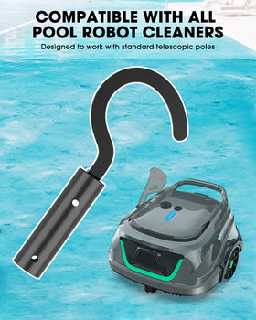 WEIGUZC compact and lightweight hook stored beside the pool for quick access.