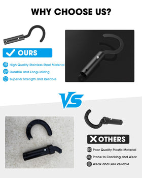 WEIGUZC pool hook mounted on a telescopic pole for easy reach.