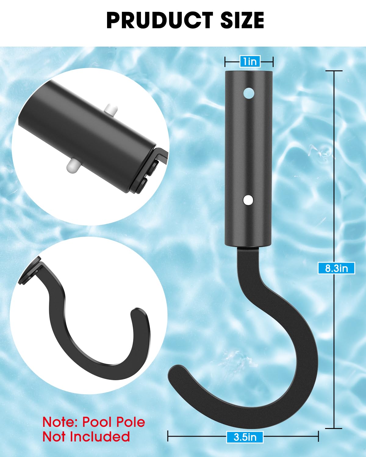 WEIGUZC poolside hook keeps tools organized and within reach.
