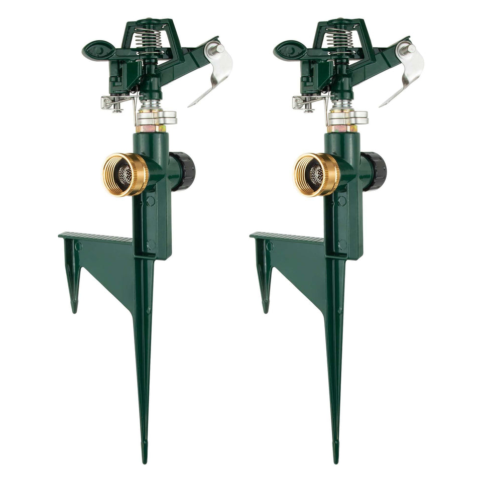 Weillsnow 2-pack spike sprinklers ready for yard irrigation and broad coverage.