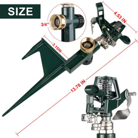 Weillsnow spike sprinkler base showing ground spike for secure lawn installation.