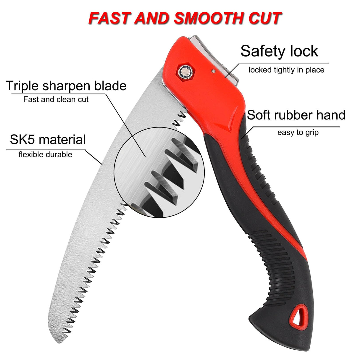 WEIMELTOY soft-handle pruning saw offers a comfortable, non-slip grip