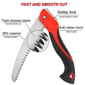WEIMELTOY soft-handle pruning saw offers a comfortable, non-slip grip