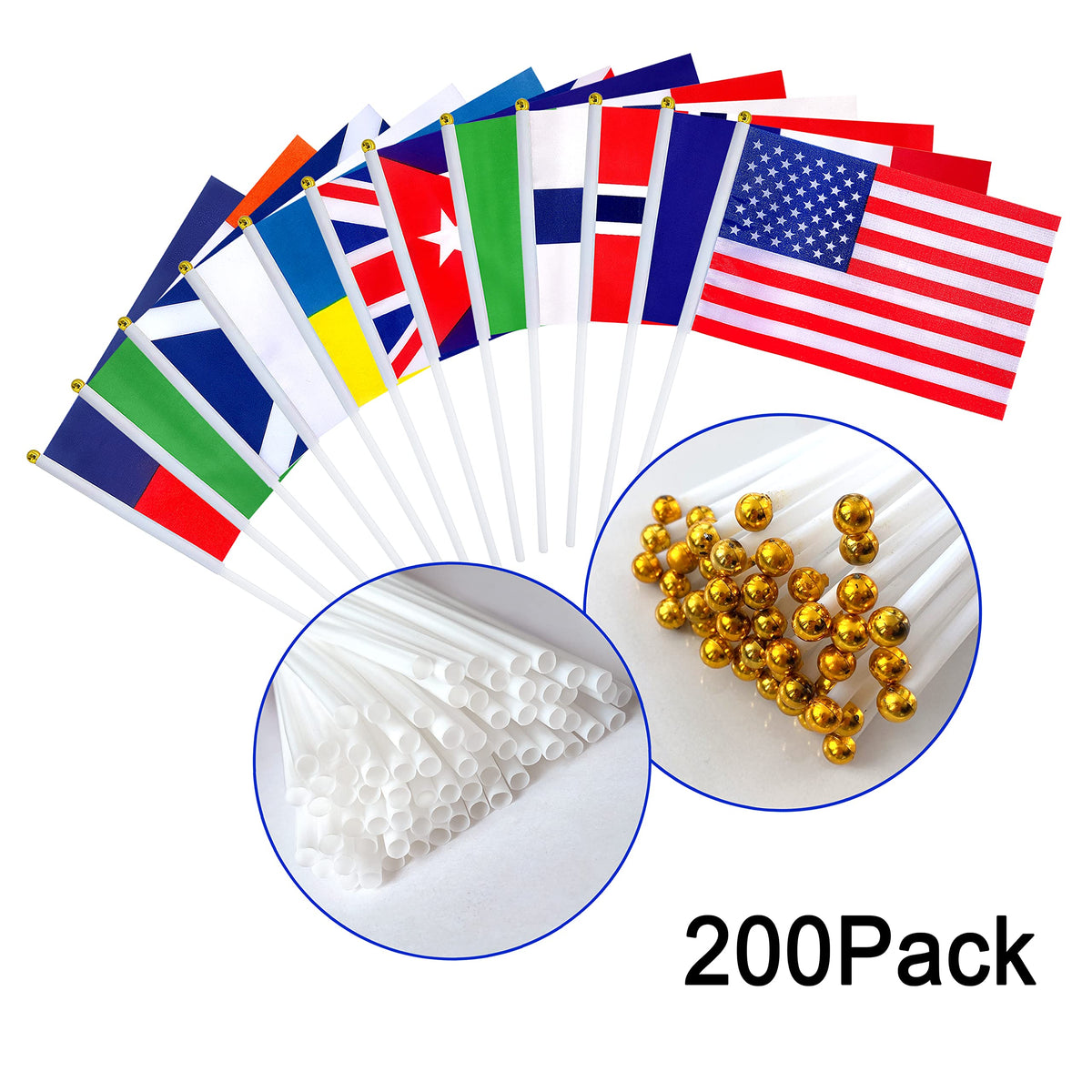 WEITBF complete 200-flag set, ready-to-assemble flags for celebrations.