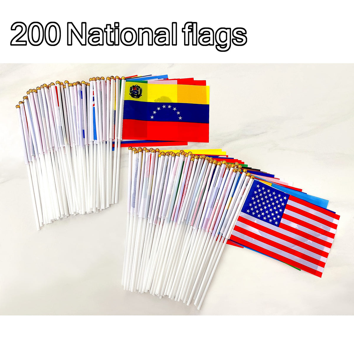 WEITBF small country flags on sticks brighten patios, parades, or gardens.