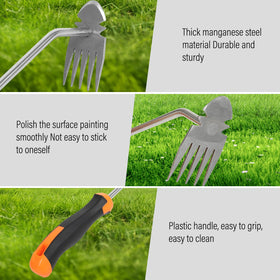 Close-up of Weivone tool showing sharp teeth for spot weeding.