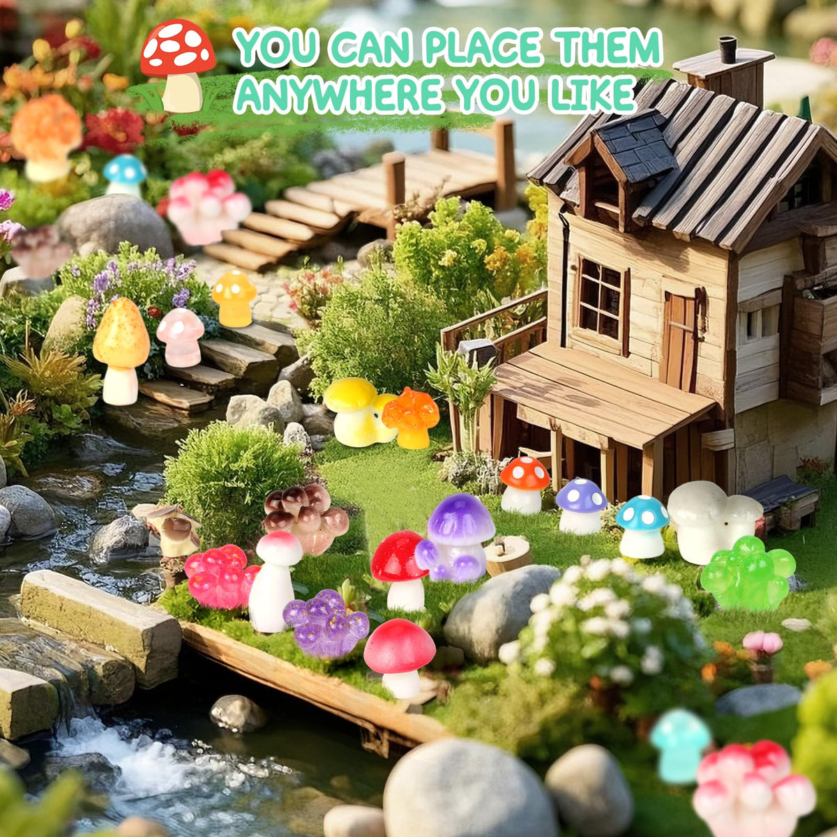 WEIZEW mini mushrooms for aquarium decorations and scenes
