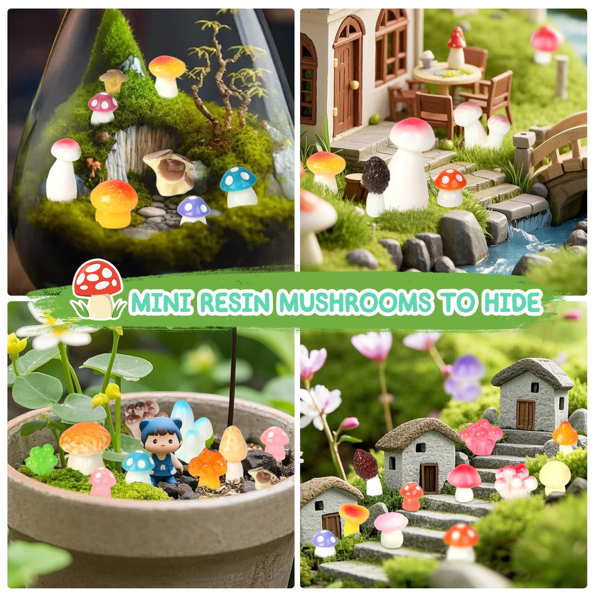 WEIZEW mini mushrooms ideal for dollhouse decor