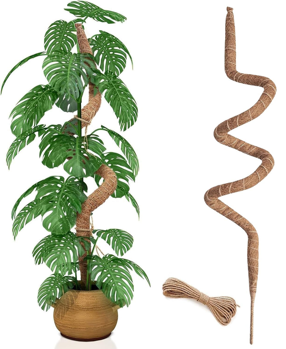 Wekuch 60-inch bendable moss pole for climbing plants improving air-root attachment and moisture retention.