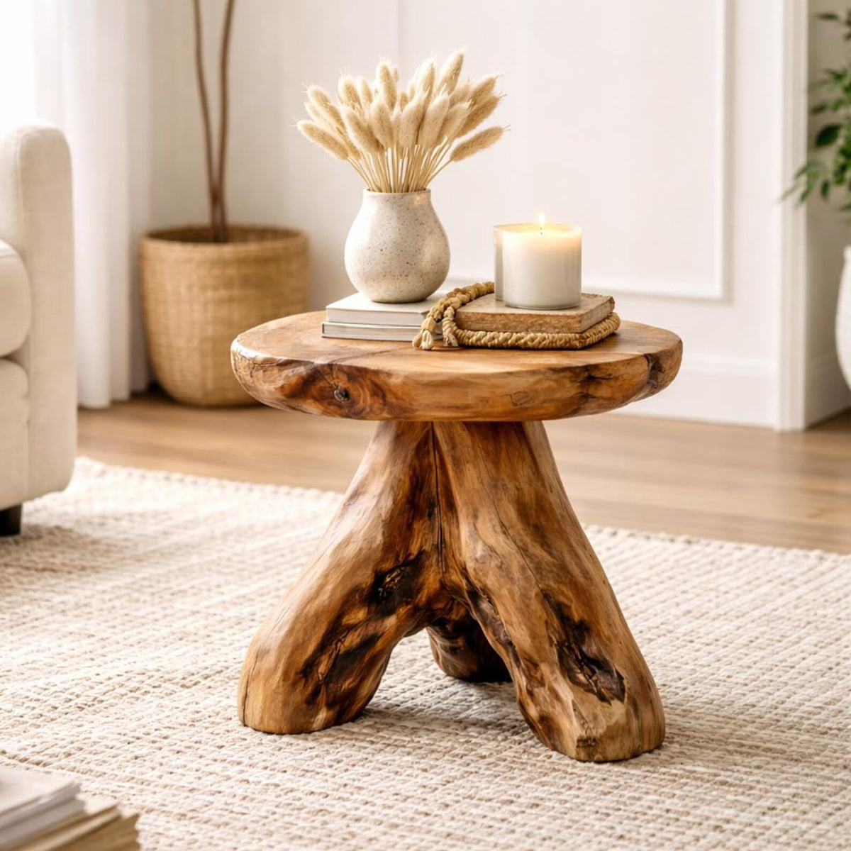 WELLAND mushroom-stool design adds sculptural focal point to any room.