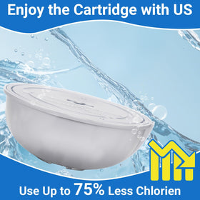 Welliboom cartridge in use scene highlights 3-4 week lifespan and maintenance-free feel.