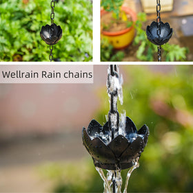 Wellrain heavy-duty metal rain chain resists weather while keeping decorative charm.