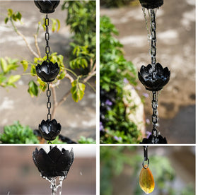 Wellrain rain chain with an easy-install design simplifies replacing a downspout.