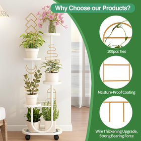 WellSign 16-inch gold plant trellis pattern C adds architectural flair and sturdy support