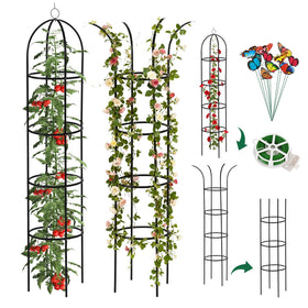 WellSign 6.6ft arched garden arch trellis supports climbing plants with durable iron.