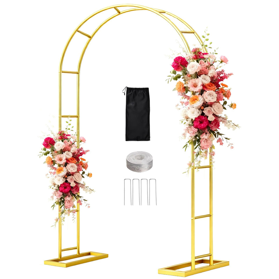 WellSign balloon arch stand 7.2ft by 4.3ft with base setup for quick party decor.
