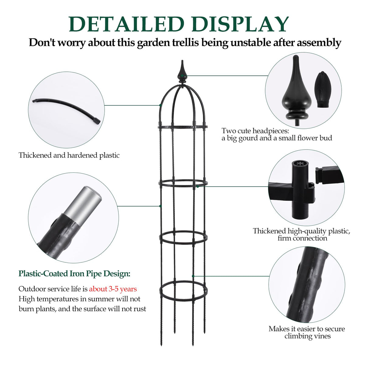 WellSign garden tower with twist ties for easy indoor plant training.