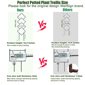 WellSign pattern-2 trellis provides sturdy vine support for pots