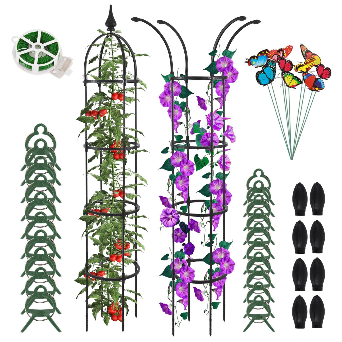 WellSign Obelisk Trellis 6.6ft tall garden support for climbing vines.