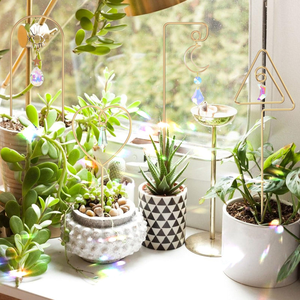 WellSign mini trellis supports ivy creatively for compact windowsill decor.