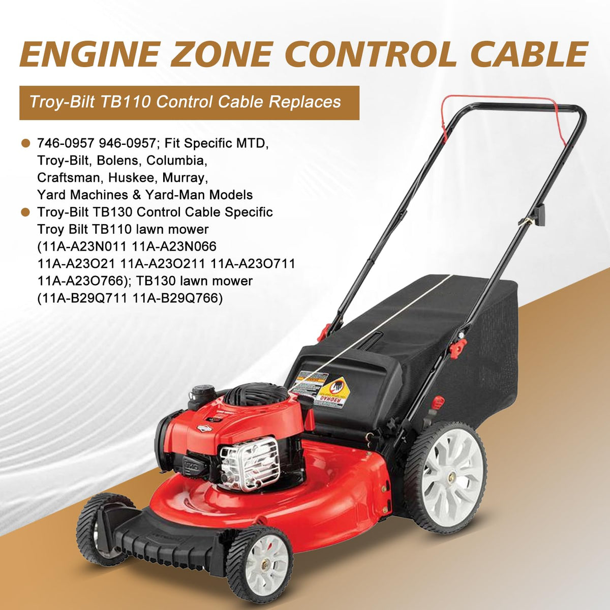 Wellsking 946-0957 cable designed for easy installation on compatible mowers.