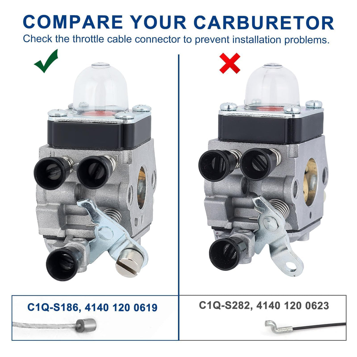Wellsking FS55RC compatibility closeup confirms cross-reference to STIHL part numbers