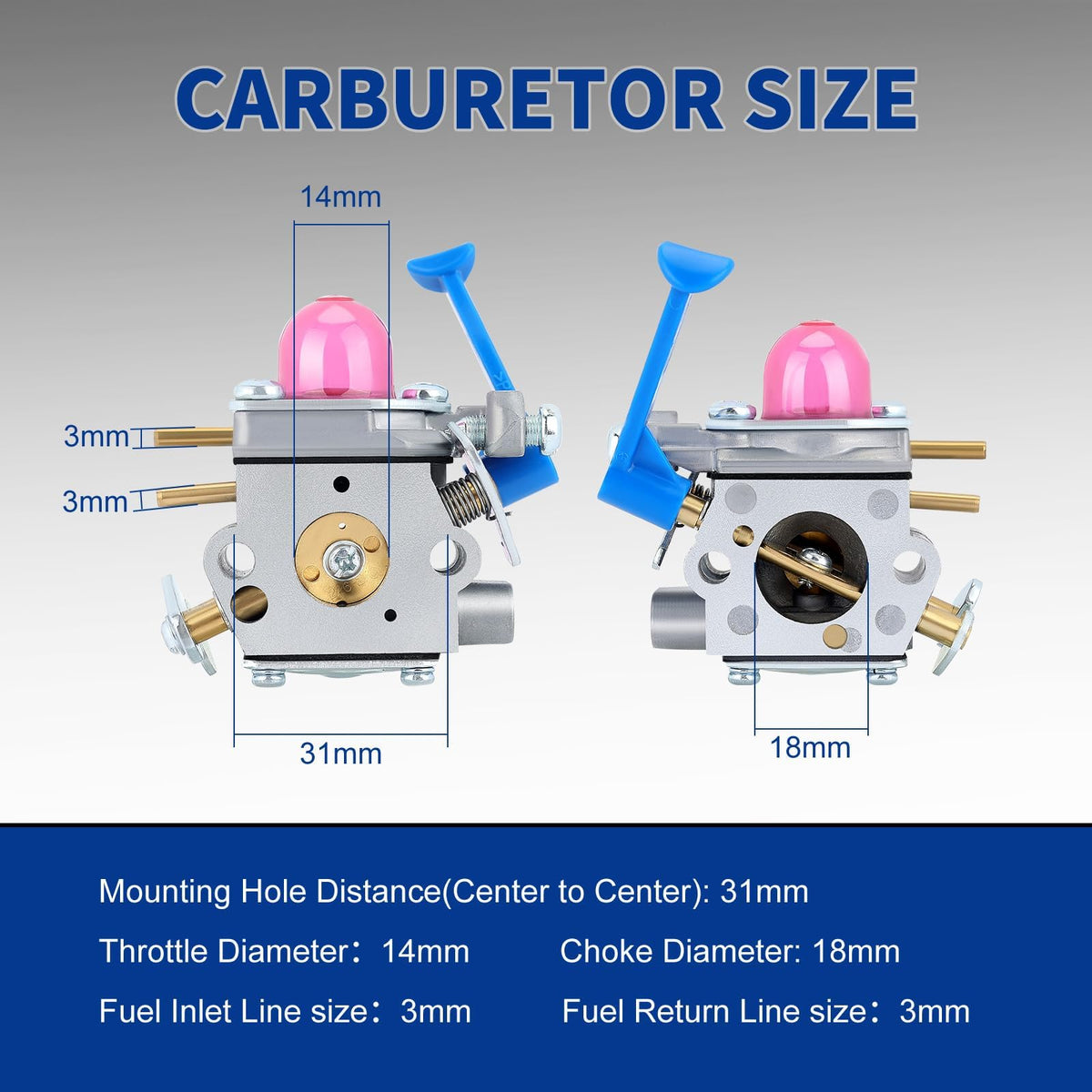 Wellsking Husqvarna 125L trimmer installation view with new carburetor
