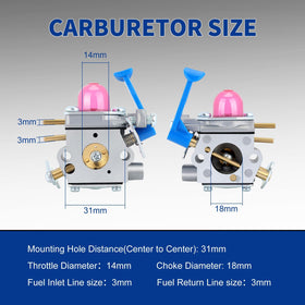 Wellsking Husqvarna 125L trimmer installation view with new carburetor