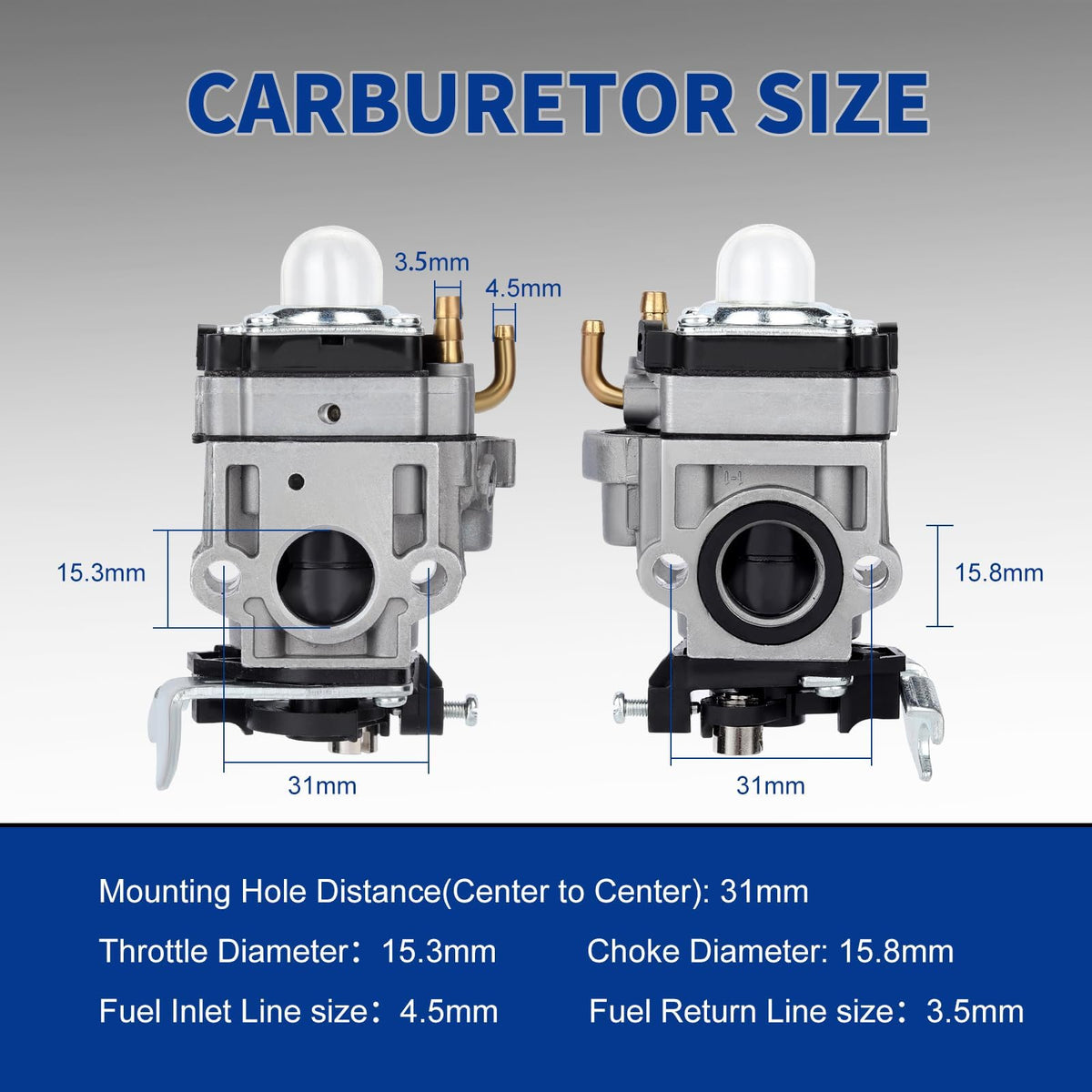 Wellsking PB755ST carburetor side view highlighting compact design