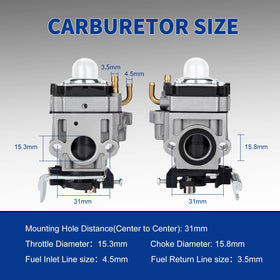Wellsking PB755ST carburetor side view highlighting compact design