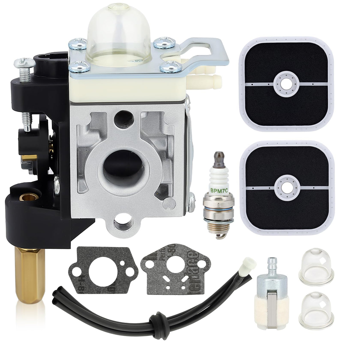 Wellsking RB-K84 carburetor close-up, durable replacement for Echo trimmers.