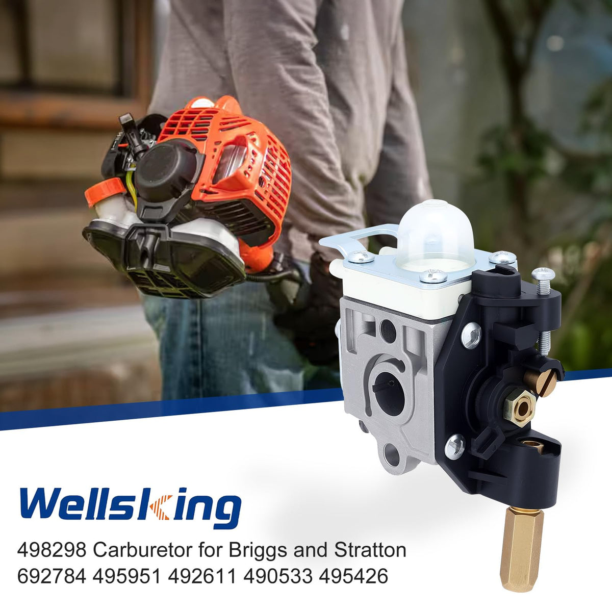 Wellsking RB-K84 carburetor replacement parts pack with OEM references.