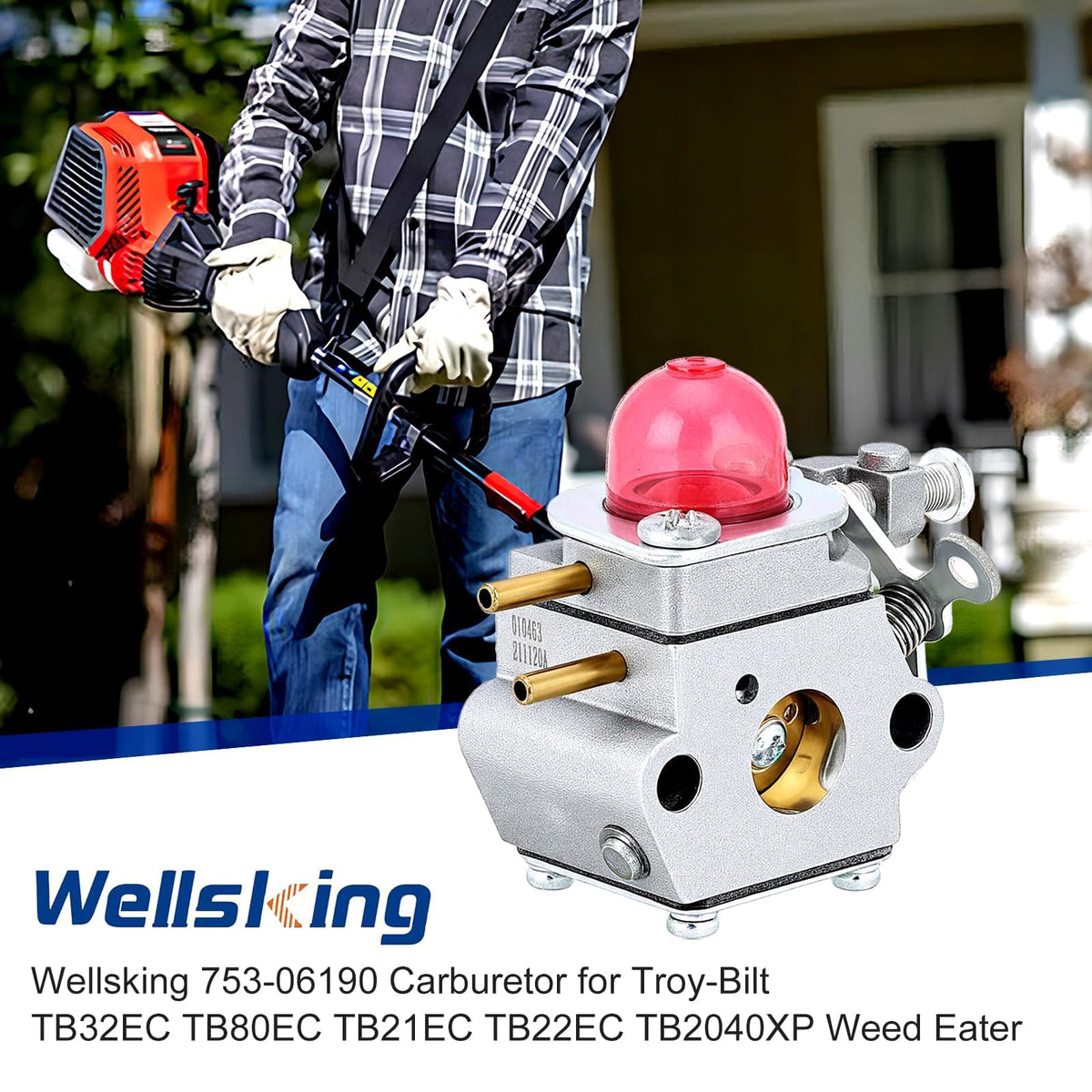 Wellsking TB32EC carburetor closeup shows durable components