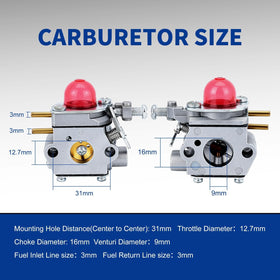 Wellsking TB32EC carburetor cross-reference highlights compatibility