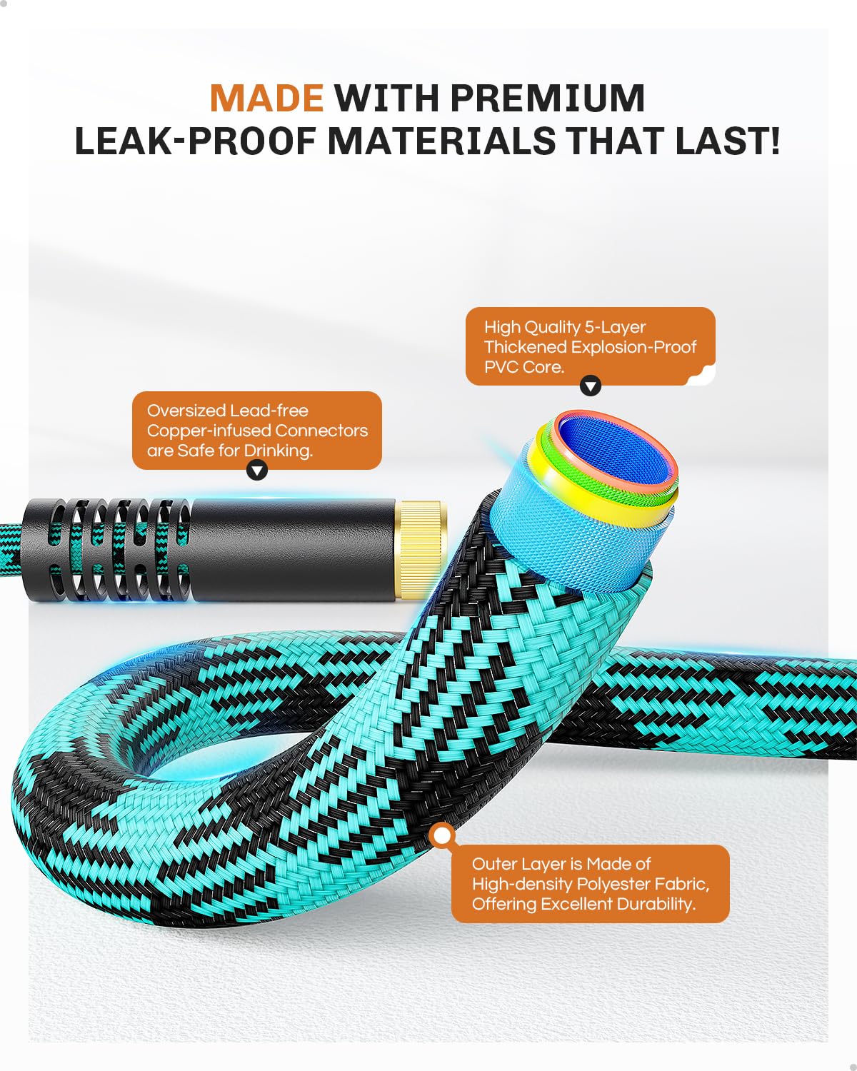 WELLUCK aluminum connectors on hose ensuring a tight, leak-free seal